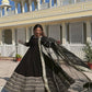 Premium Black Embroidered Anarkali Suit Set
