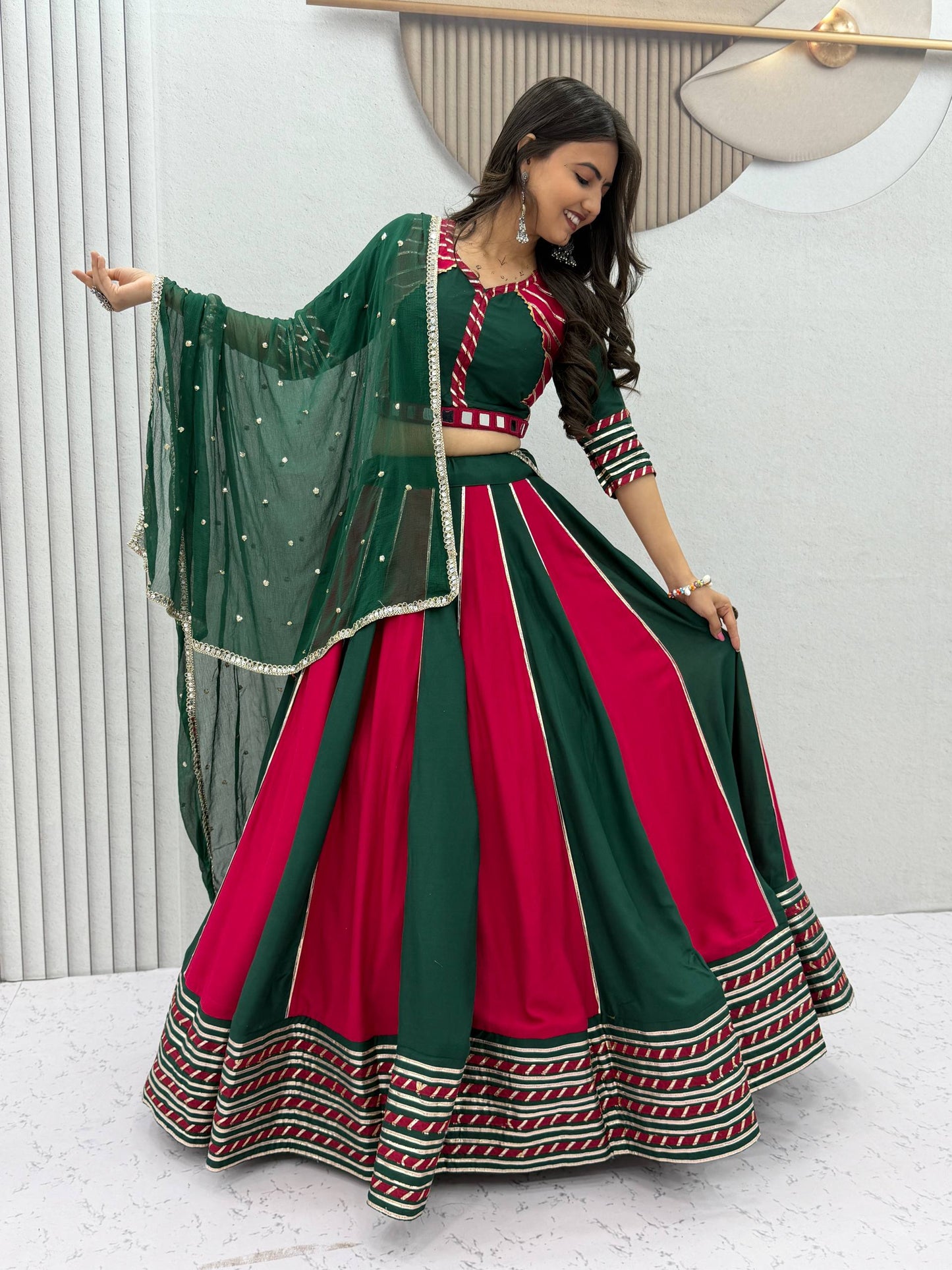 NAVRATRI SPECIAL PURE COTTON LEHENGA CHOLI – REAL HANDWORK