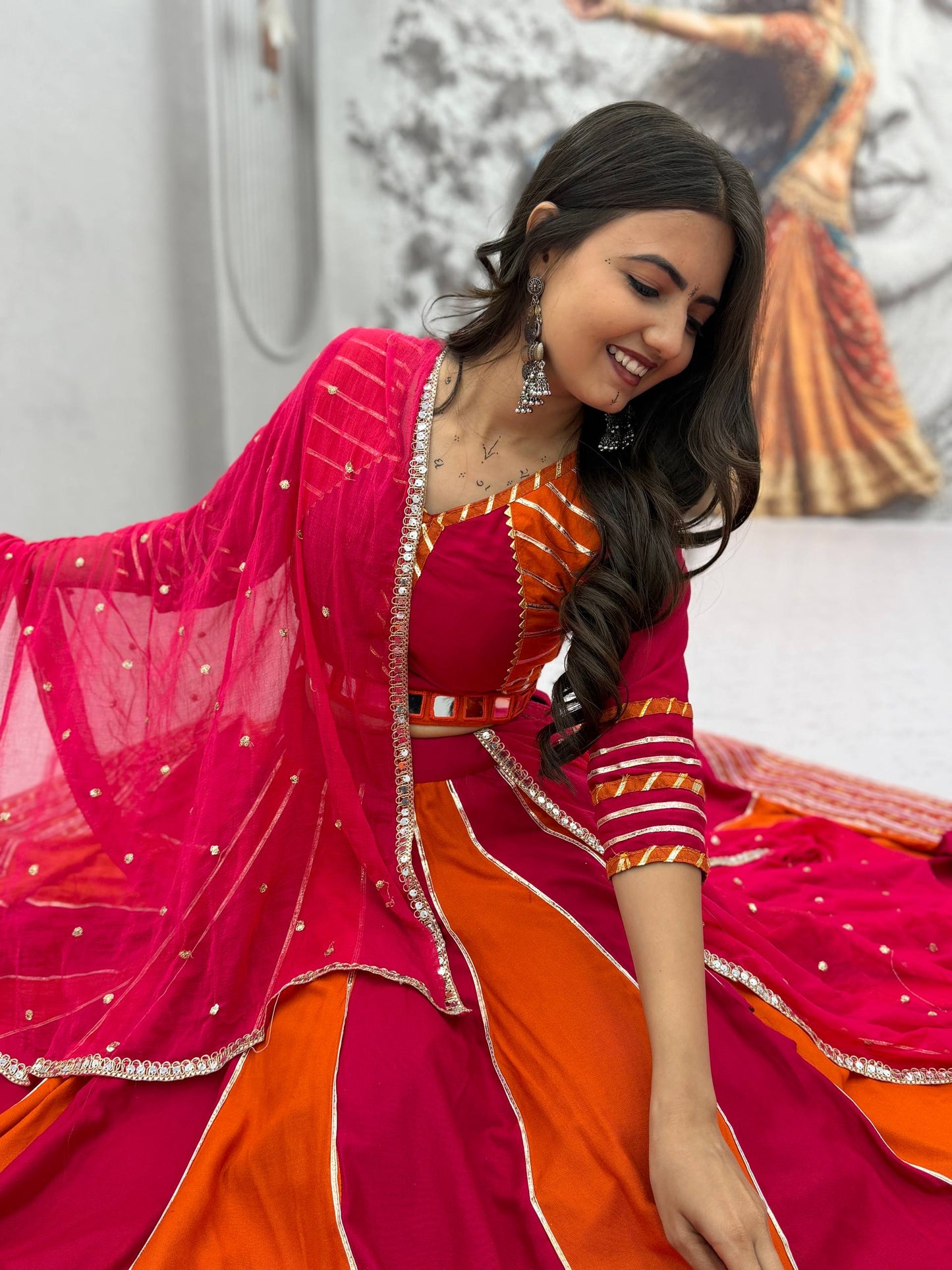NAVRATRI SPECIAL PURE COTTON LEHENGA CHOLI – REAL HANDWORK