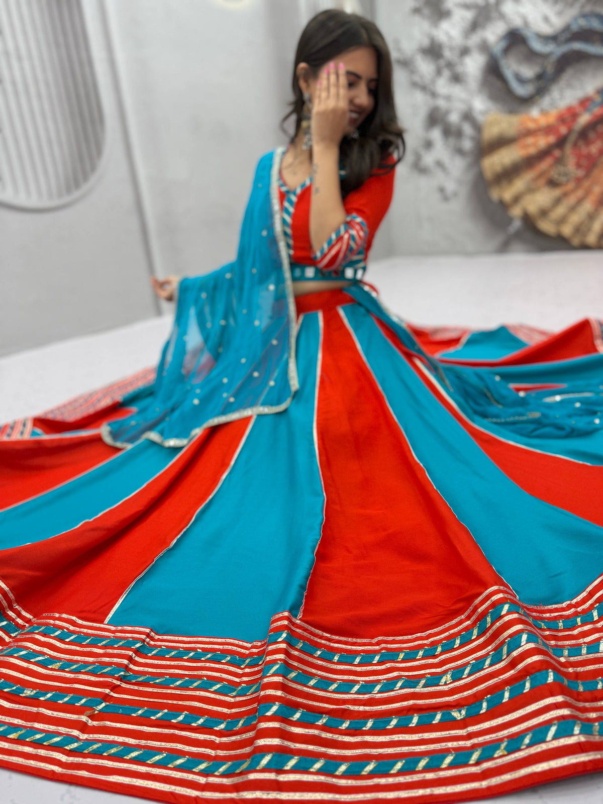 NAVRATRI SPECIAL PURE COTTON LEHENGA CHOLI – REAL HANDWORK