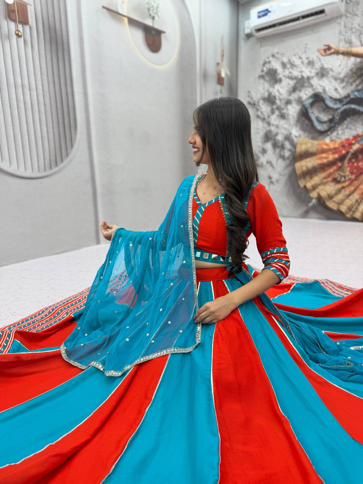 NAVRATRI SPECIAL PURE COTTON LEHENGA CHOLI – REAL HANDWORK