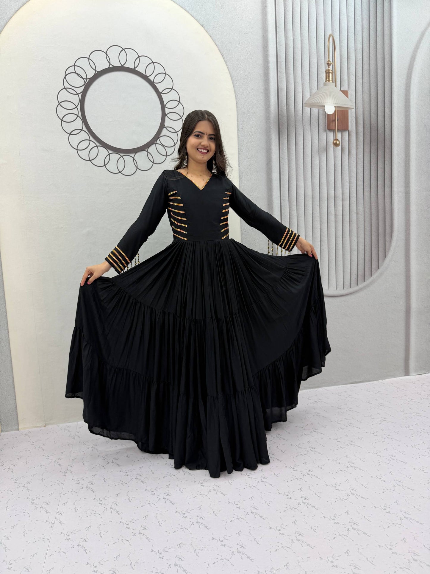 NAVRATRI SPECIAL PURE COTTON GOWN – FULLY STITCHED