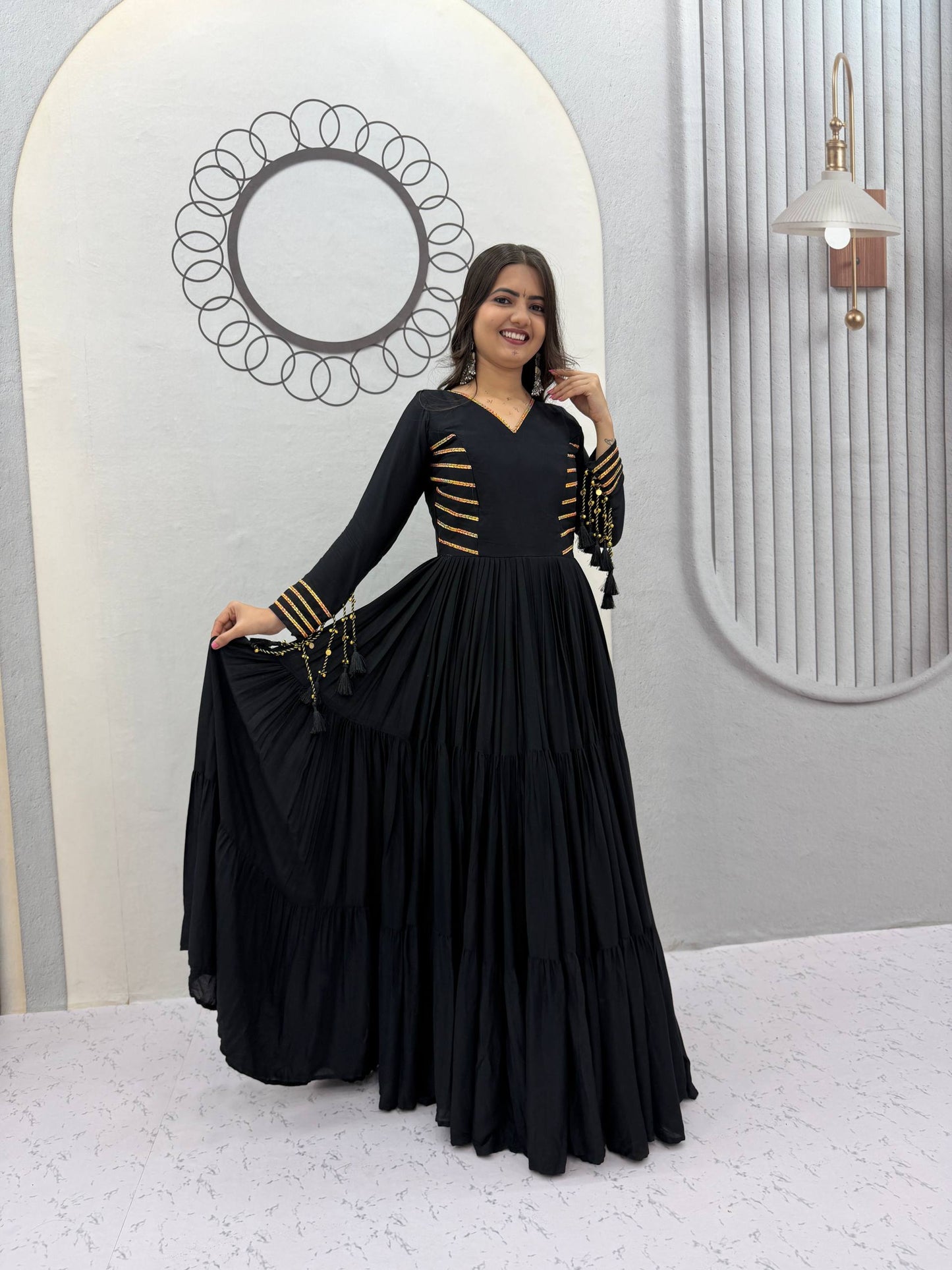 NAVRATRI SPECIAL PURE COTTON GOWN – FULLY STITCHED