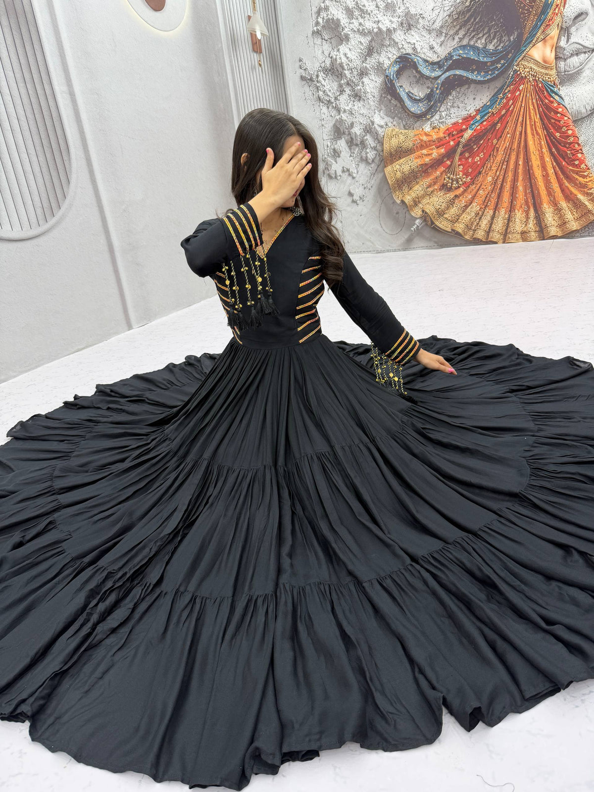 NAVRATRI SPECIAL PURE COTTON GOWN – FULLY STITCHED