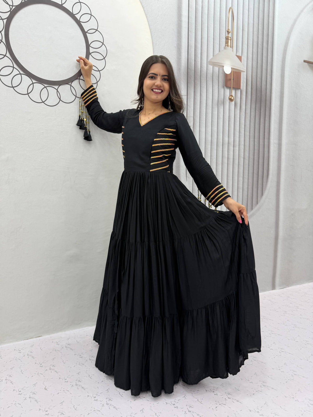 NAVRATRI SPECIAL PURE COTTON GOWN – FULLY STITCHED