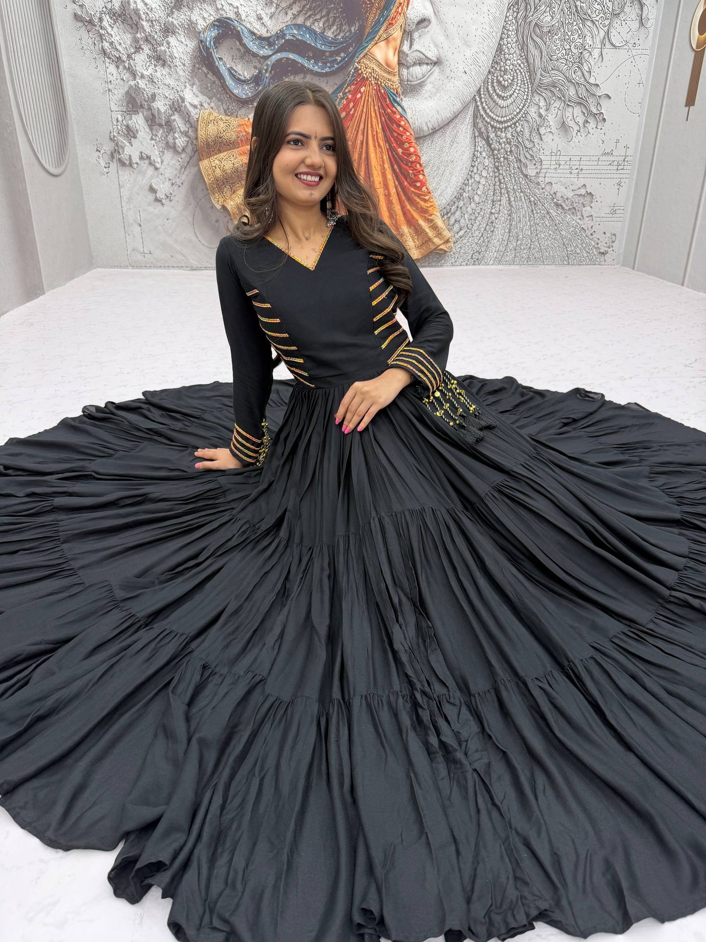 NAVRATRI SPECIAL PURE COTTON GOWN – FULLY STITCHED