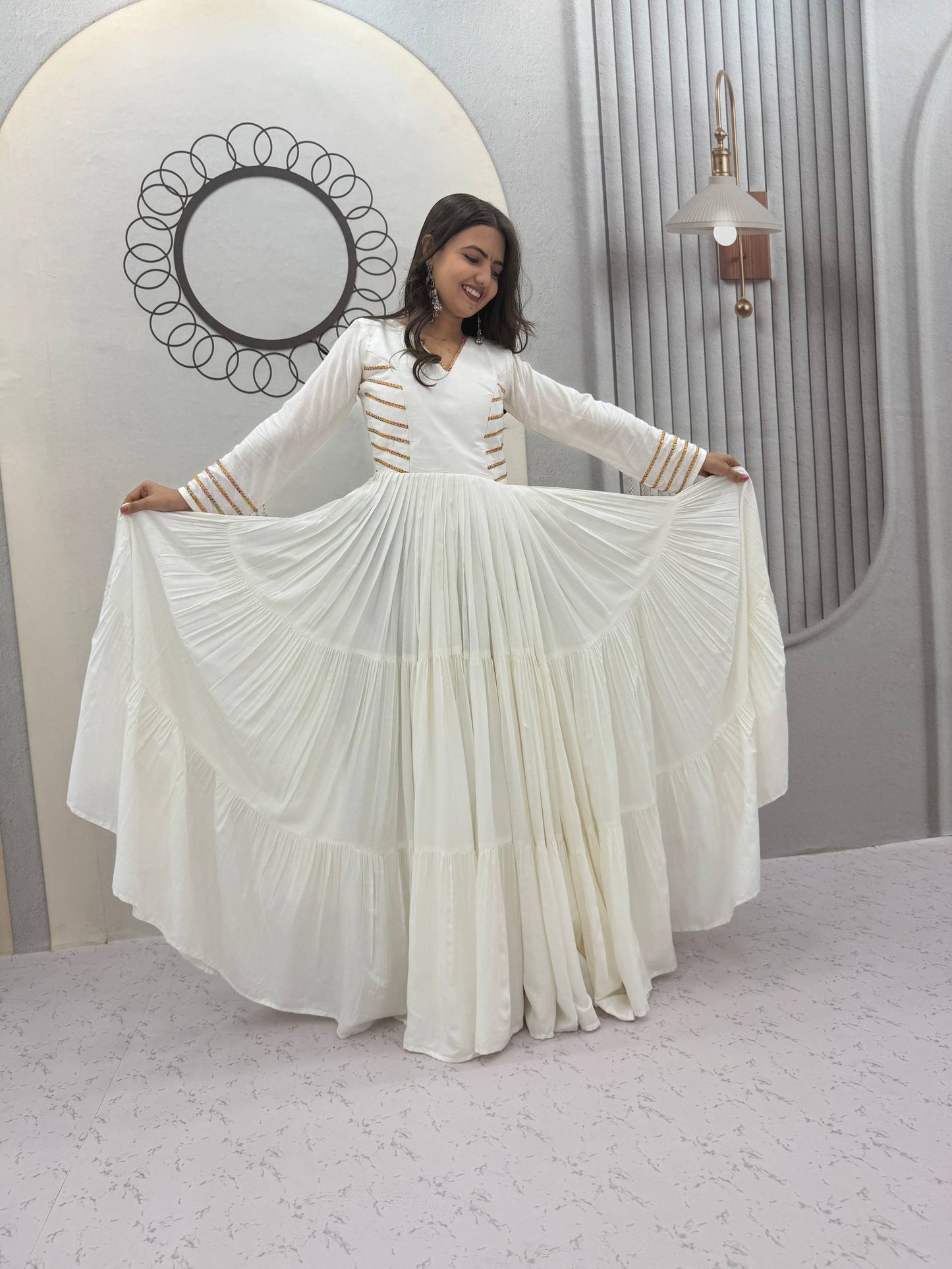 NAVRATRI SPECIAL PURE COTTON GOWN – FULLY STITCHED