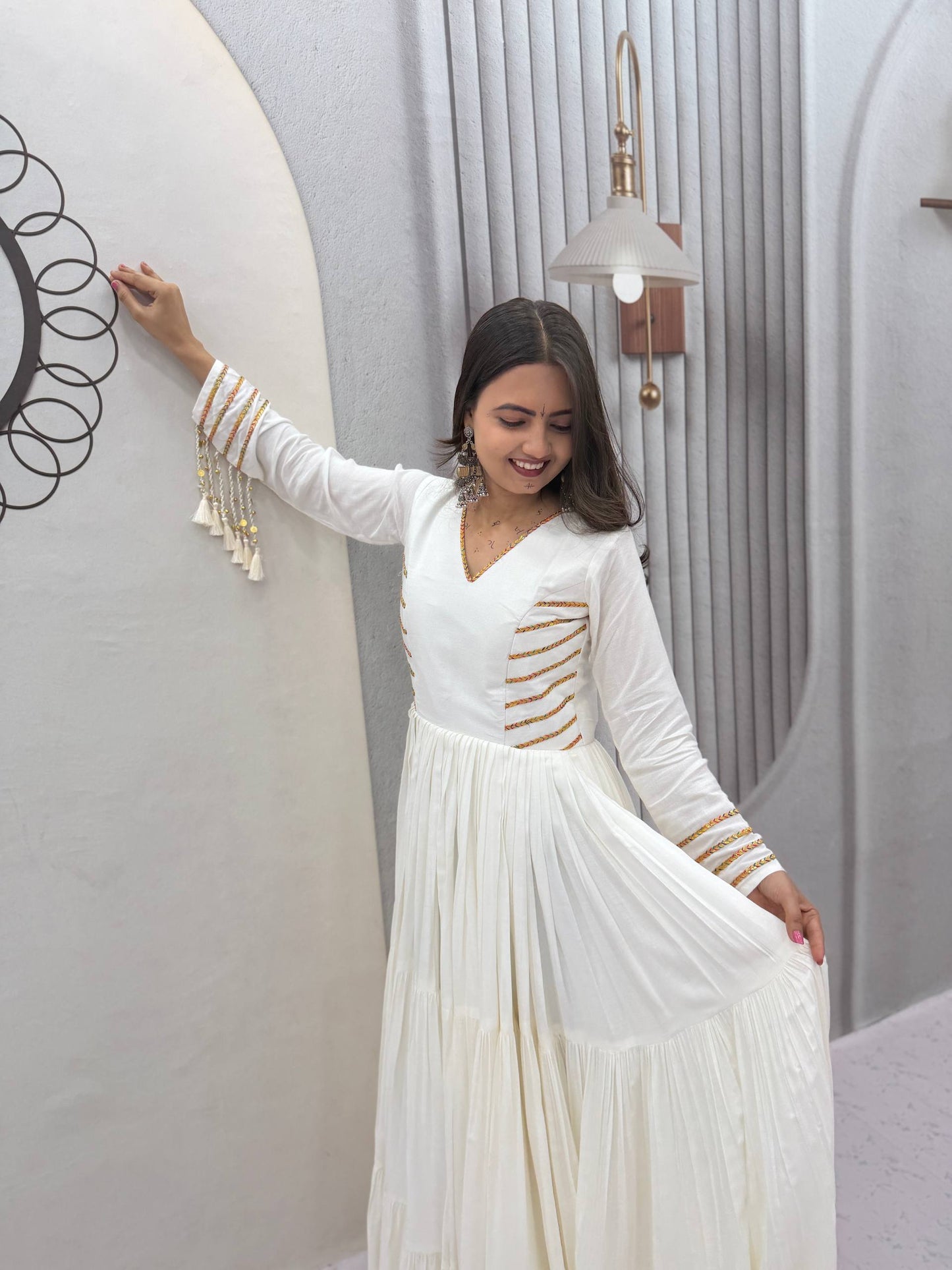 NAVRATRI SPECIAL PURE COTTON GOWN – FULLY STITCHED