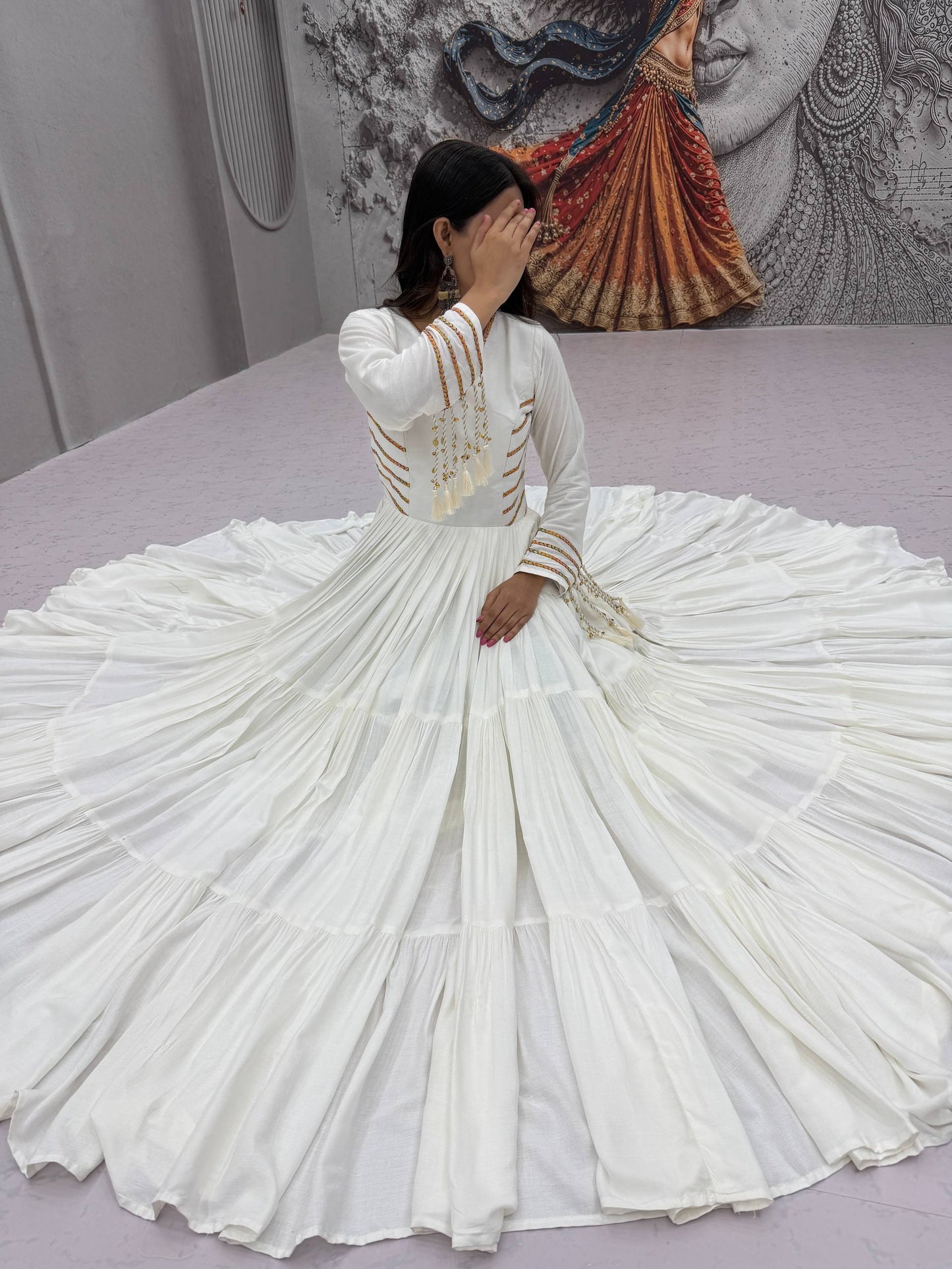 NAVRATRI SPECIAL PURE COTTON GOWN – FULLY STITCHED