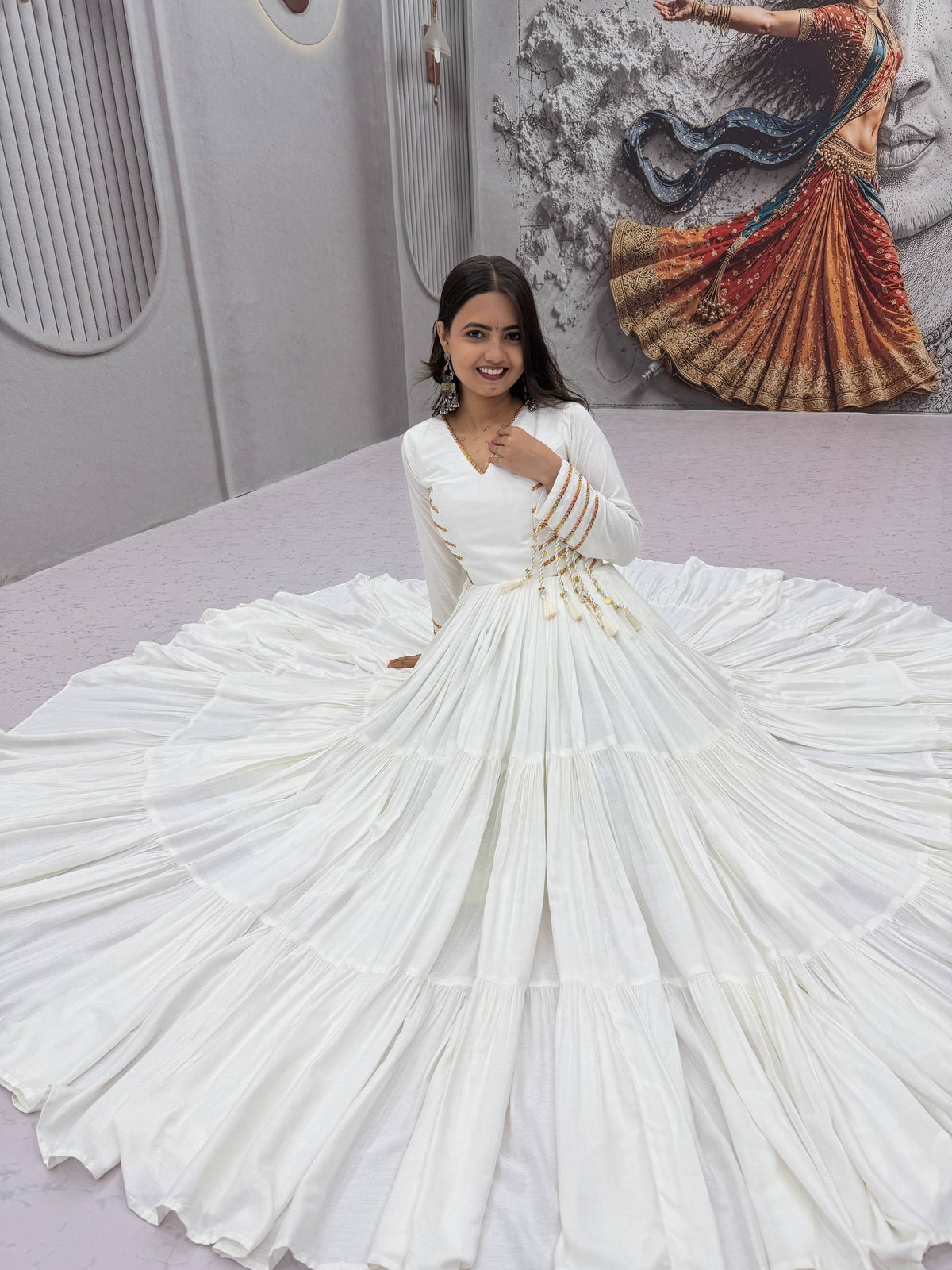 NAVRATRI SPECIAL PURE COTTON GOWN – FULLY STITCHED