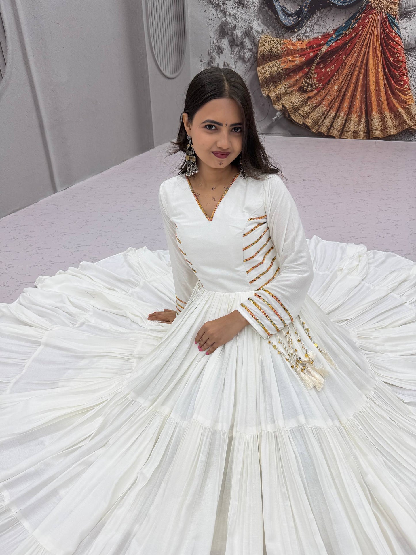 NAVRATRI SPECIAL PURE COTTON GOWN – FULLY STITCHED