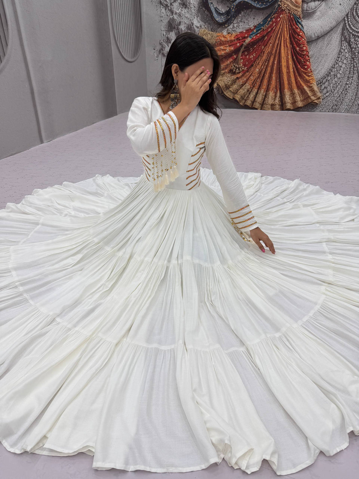 NAVRATRI SPECIAL PURE COTTON GOWN – FULLY STITCHED