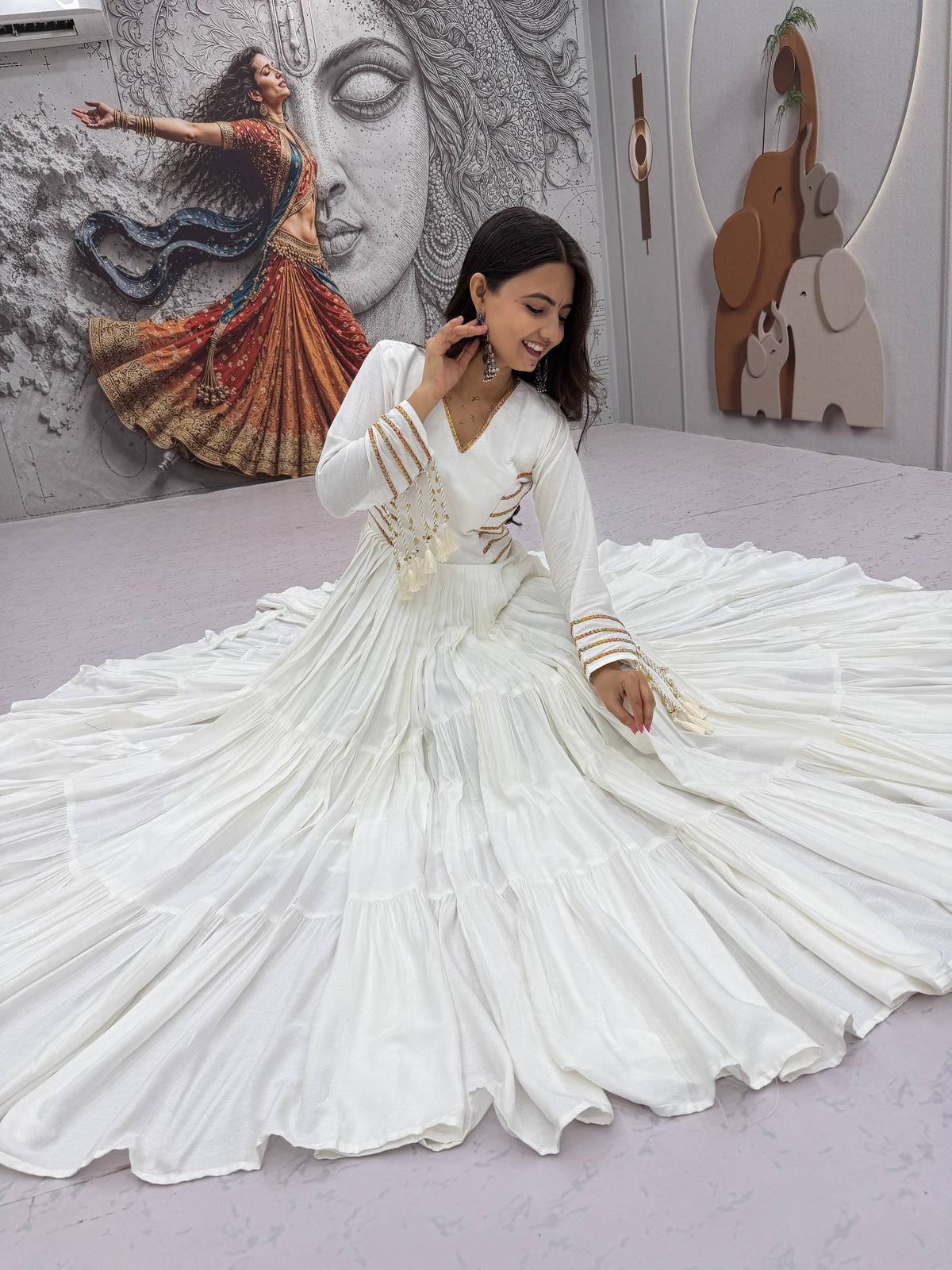 NAVRATRI SPECIAL PURE COTTON GOWN – FULLY STITCHED