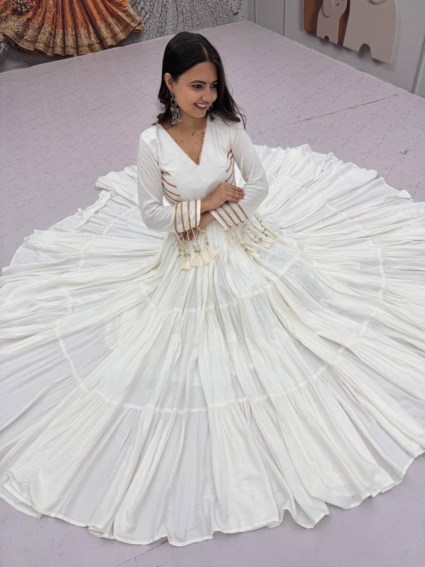 NAVRATRI SPECIAL PURE COTTON GOWN – FULLY STITCHED