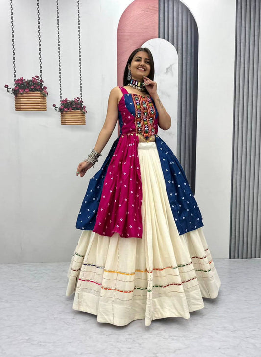 NAVRATRI SPECIAL BANDHEJ LEHENGA CHOLI – 6 METER BIG FLAIR