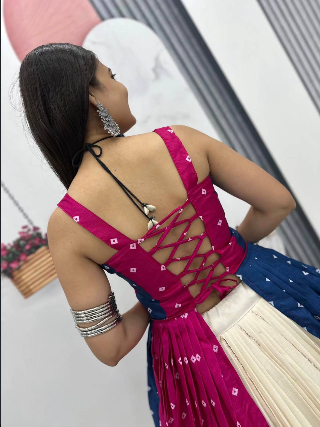 NAVRATRI SPECIAL BANDHEJ LEHENGA CHOLI – 6 METER BIG FLAIR