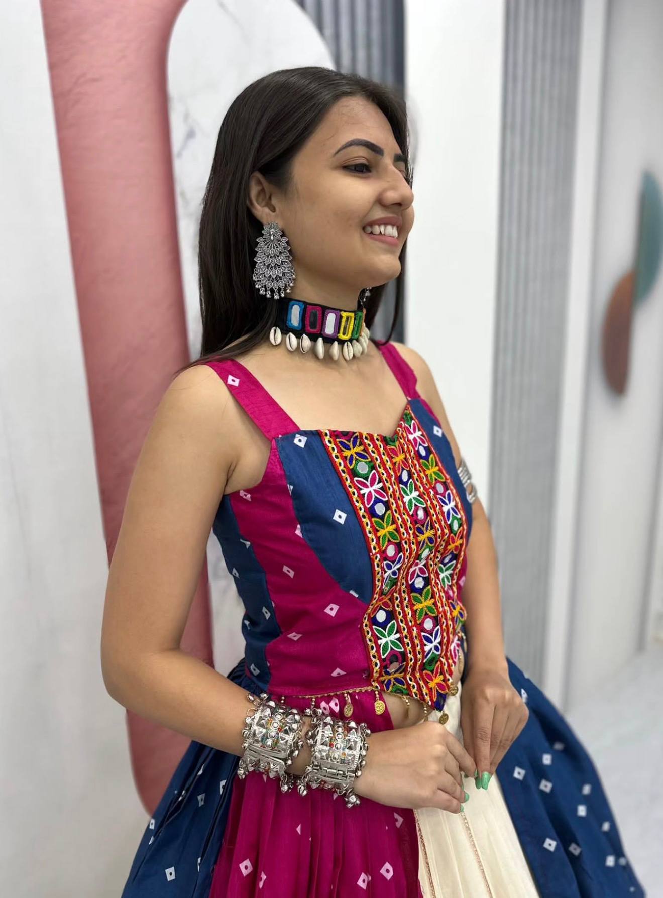 NAVRATRI SPECIAL BANDHEJ LEHENGA CHOLI – 6 METER BIG FLAIR