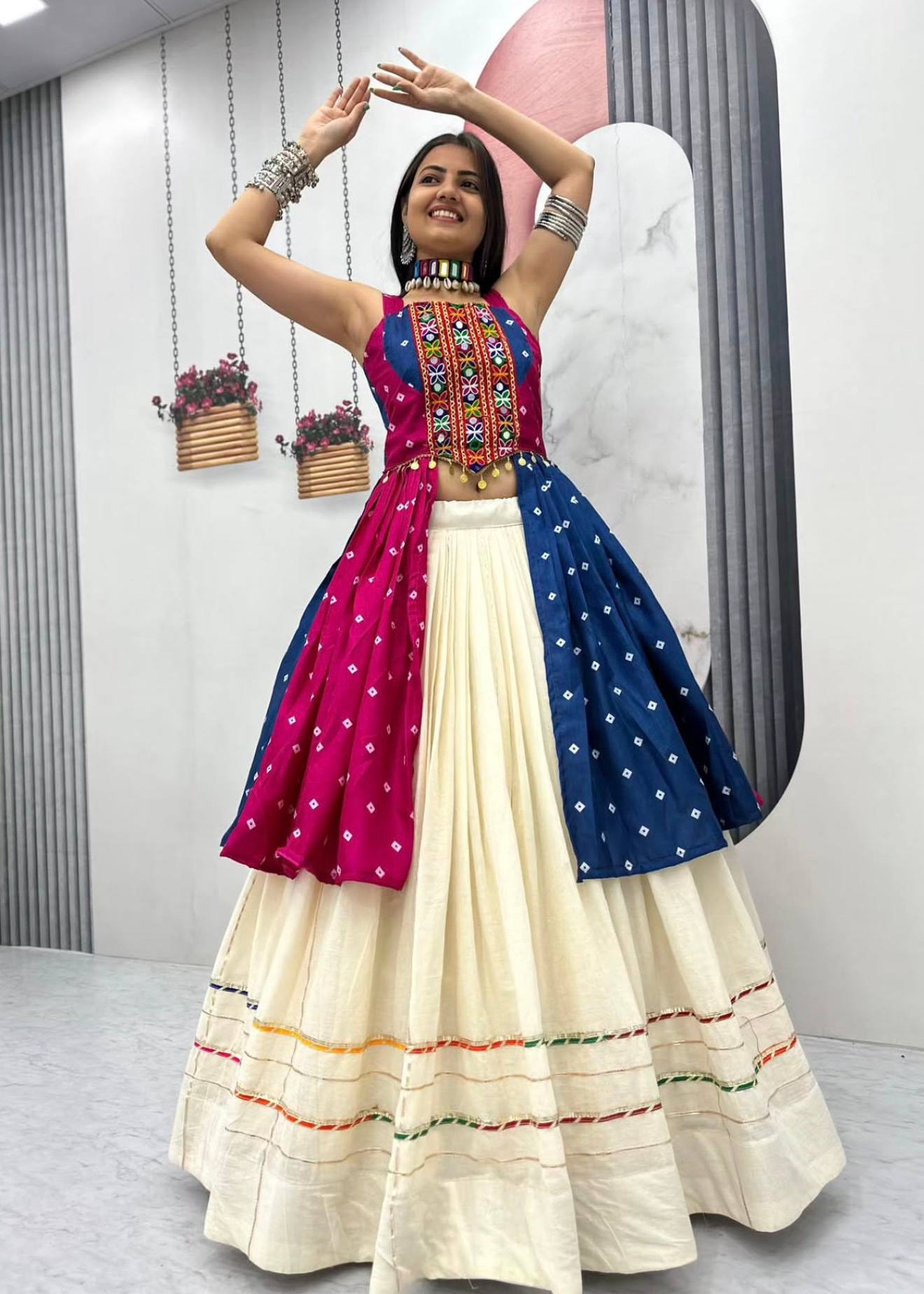 NAVRATRI SPECIAL BANDHEJ LEHENGA CHOLI – 6 METER BIG FLAIR