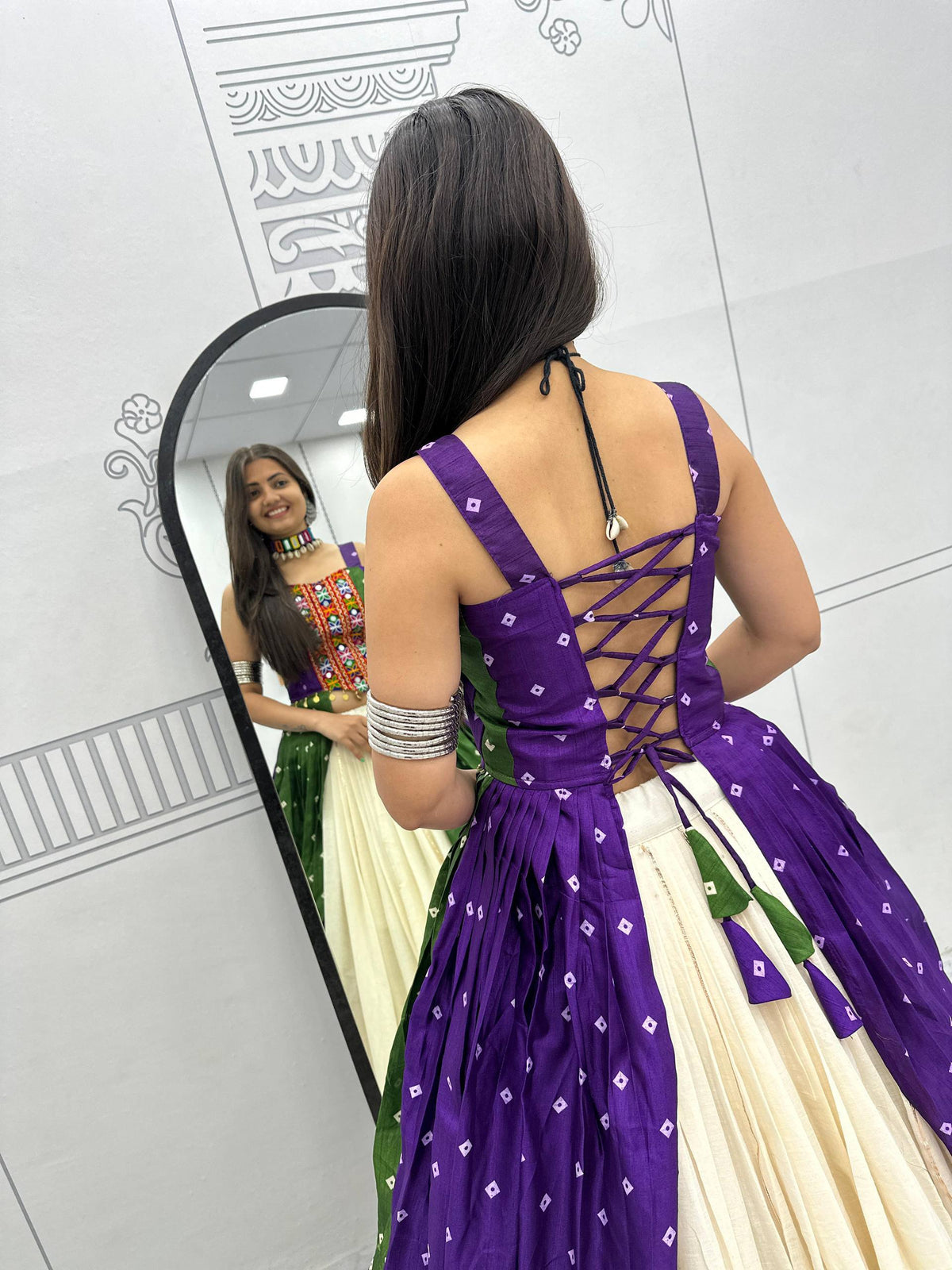 NAVRATRI SPECIAL BANDHEJ LEHENGA CHOLI – 6 METER BIG FLAIR