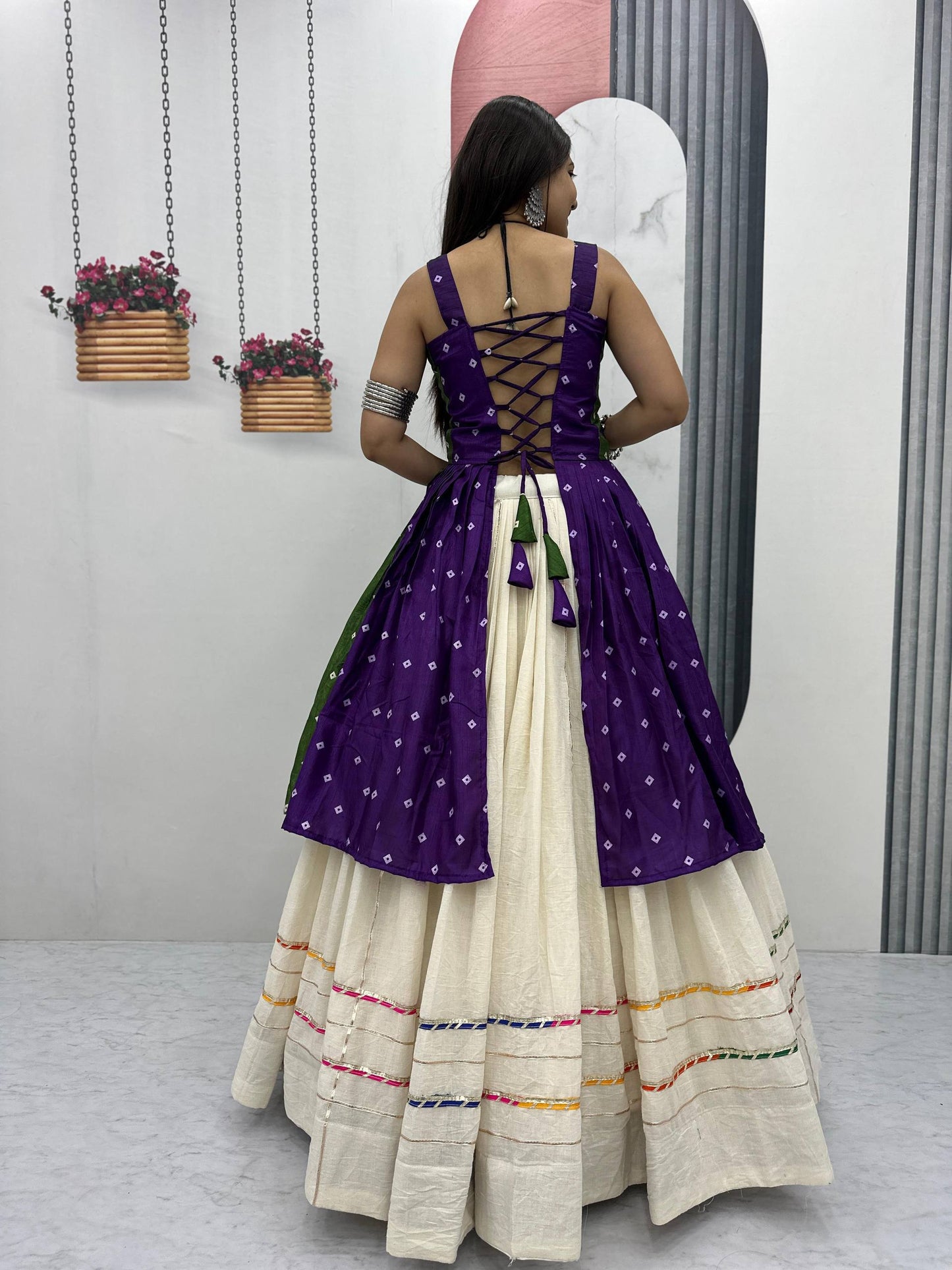 NAVRATRI SPECIAL BANDHEJ LEHENGA CHOLI – 6 METER BIG FLAIR