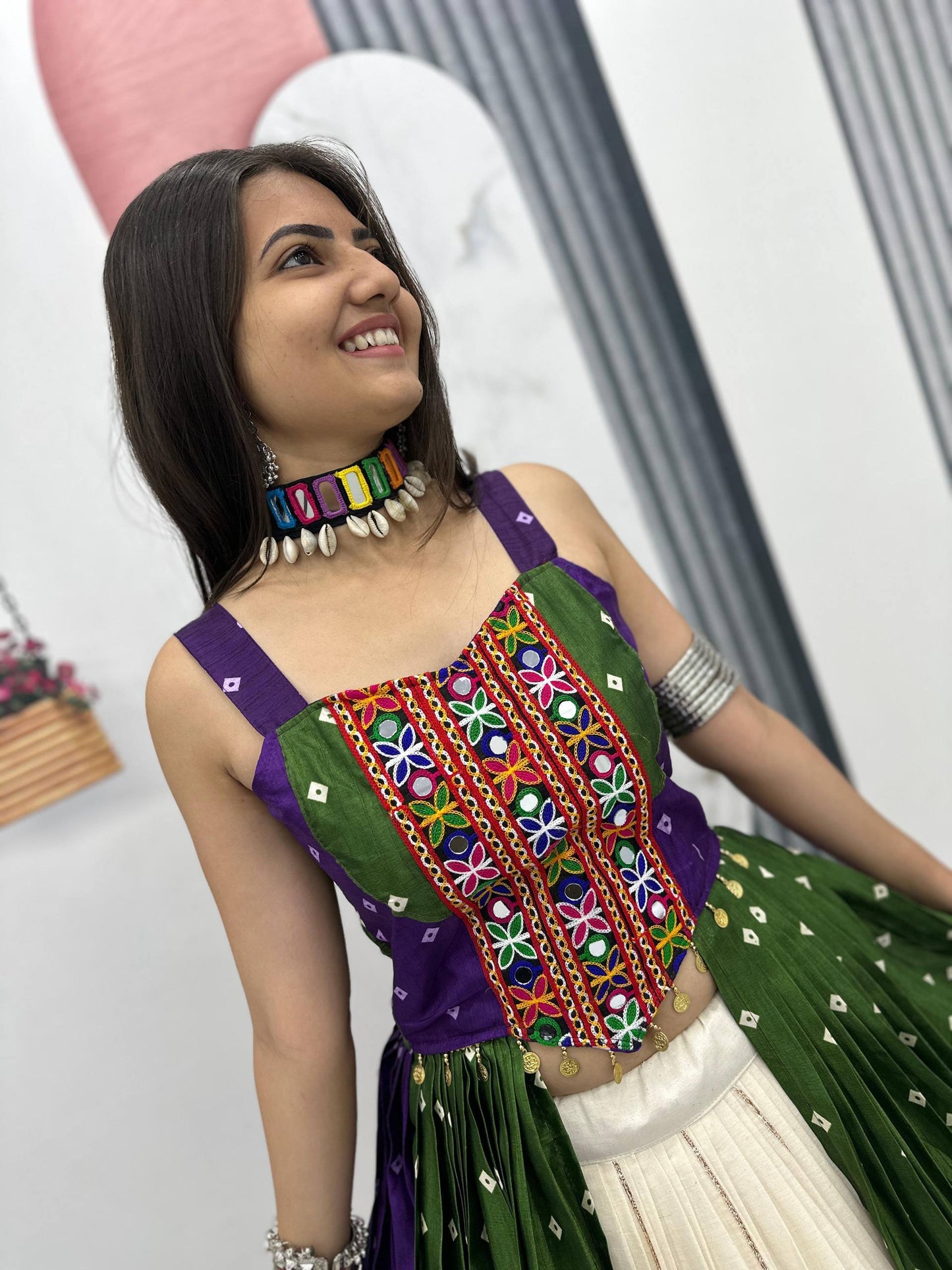 NAVRATRI SPECIAL BANDHEJ LEHENGA CHOLI – 6 METER BIG FLAIR