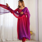 Trendy Colorful Fox Georgette Anarkali Suit Set For Women 🌈