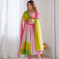 Trendy Colorful Fox Georgette Anarkali Suit Set For Women 🌈