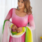 Trendy Colorful Fox Georgette Anarkali Suit Set For Women 🌈