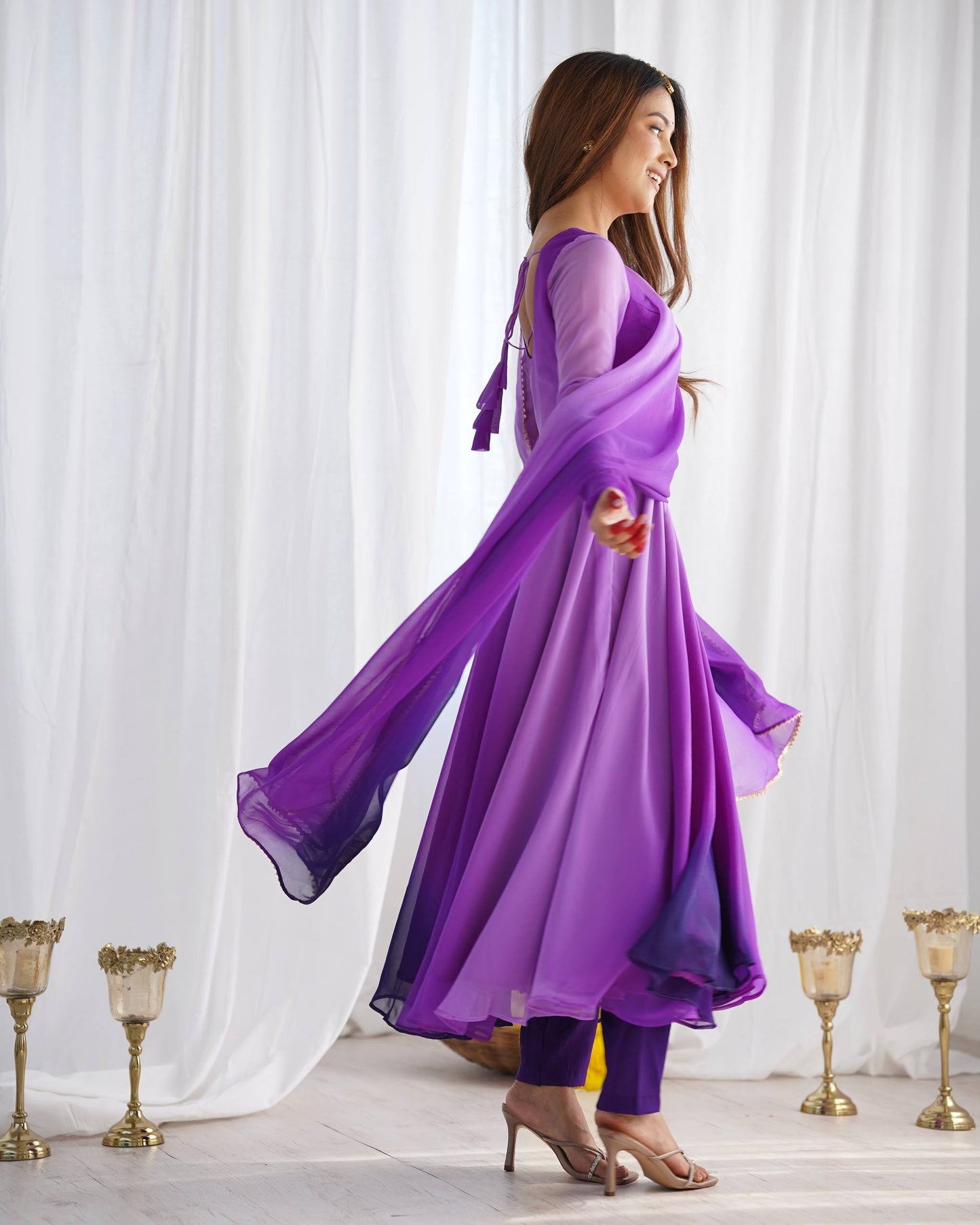 Trendy Colorful Fox Georgette Anarkali Suit Set For Women 🌈