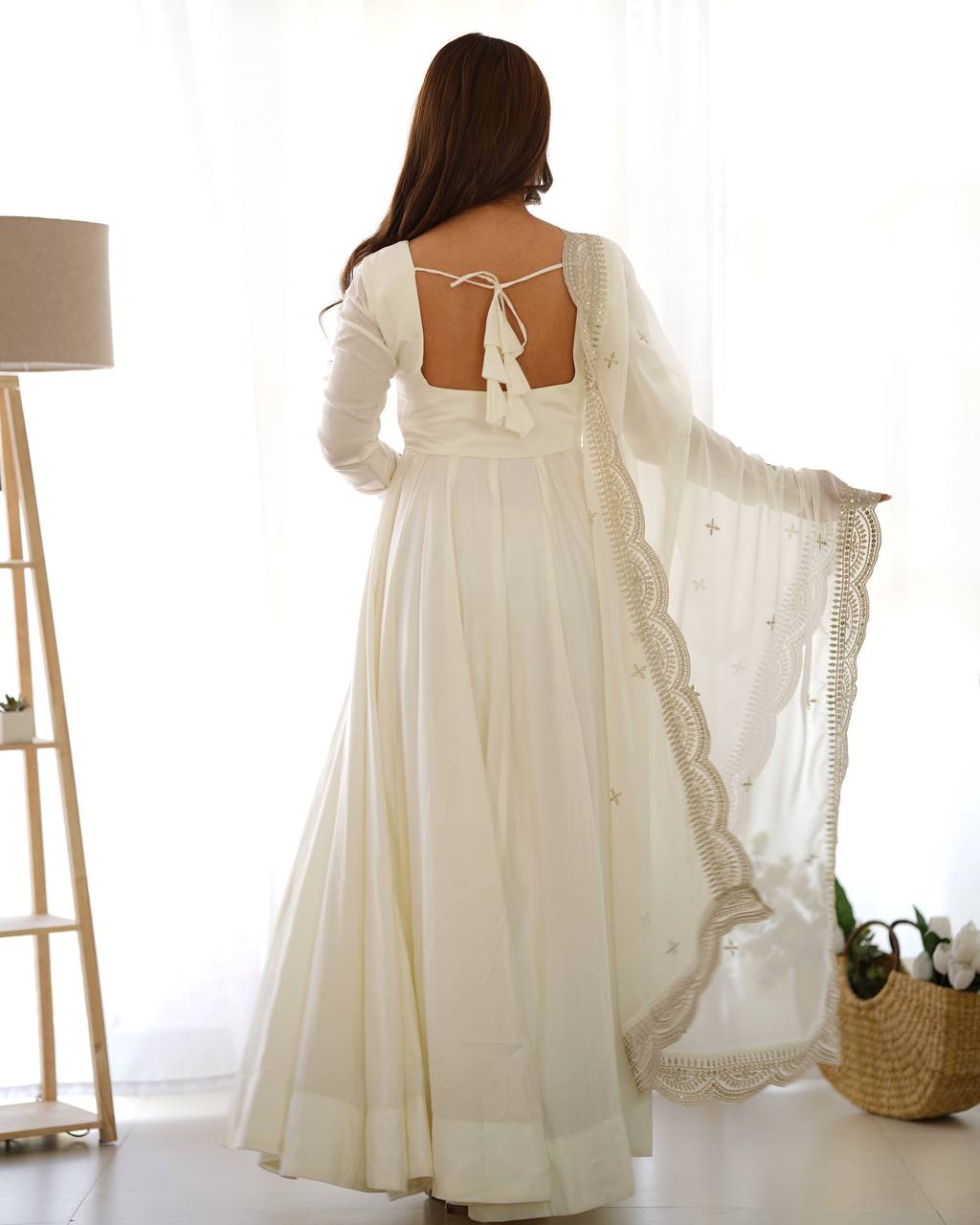 Luxury Roman Silk Chanderi Fully Flared Anarkali Suit Set For Women ✨