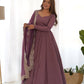 Luxury Roman Silk Chanderi Fully Flared Anarkali Suit Set For Women ✨