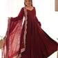 Luxury Roman Silk Chanderi Fully Flared Anarkali Suit Set For Women ✨
