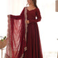 Luxury Roman Silk Chanderi Fully Flared Anarkali Suit Set For Women ✨