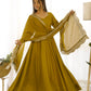 Luxury Roman Silk Chanderi Fully Flared Anarkali Suit Set For Women ✨