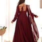 Luxury Roman Silk Chanderi Fully Flared Anarkali Suit Set For Women ✨