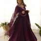 Luxury Roman Silk Chanderi Fully Flared Anarkali Suit Set For Women ✨