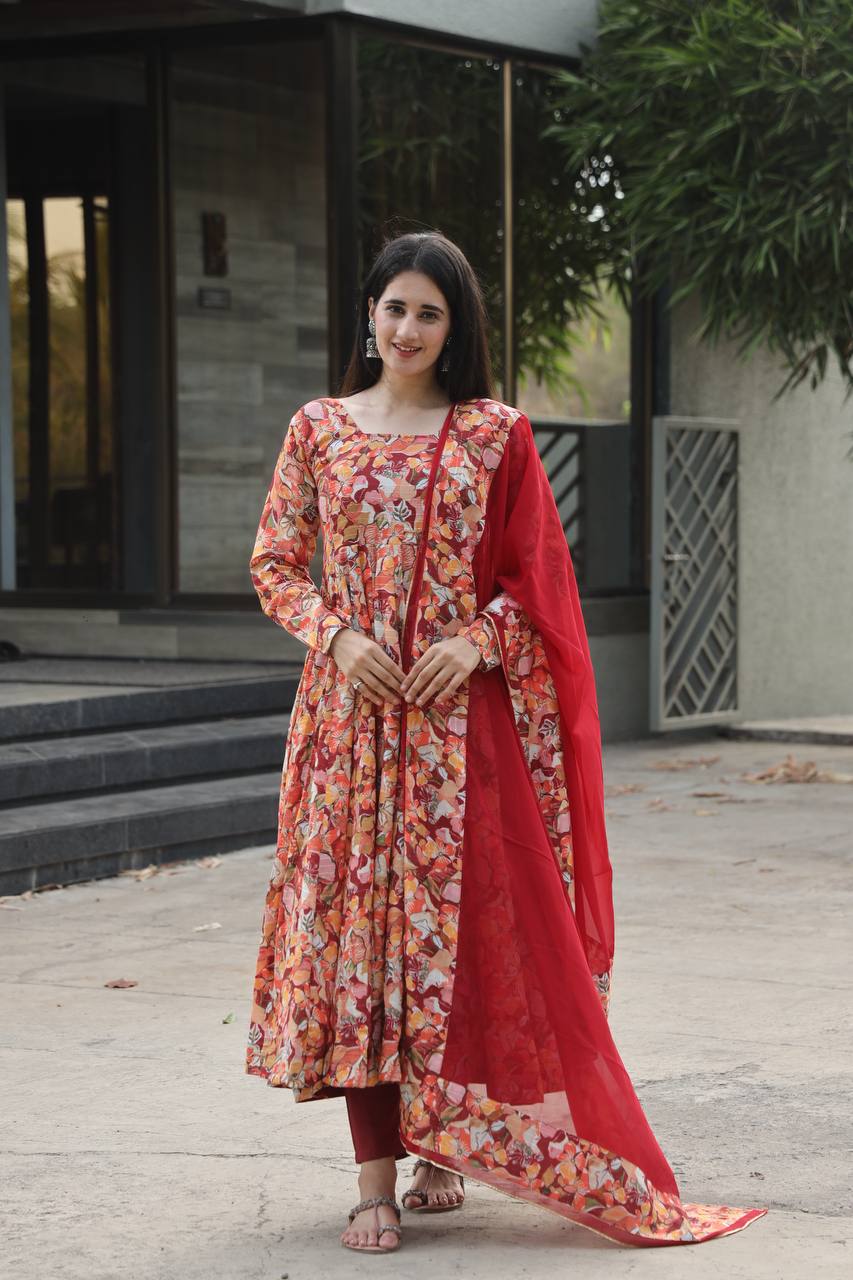 Nooriva Digital Print Anarkali Suit Set 🌸✨