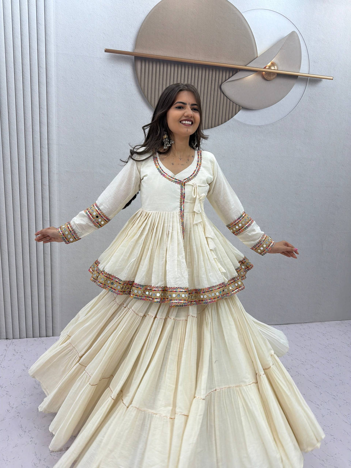 NAVRATRI SPECIAL KEDIYU STYLE LEHENGA CHOLI – 9 METER FLAIR