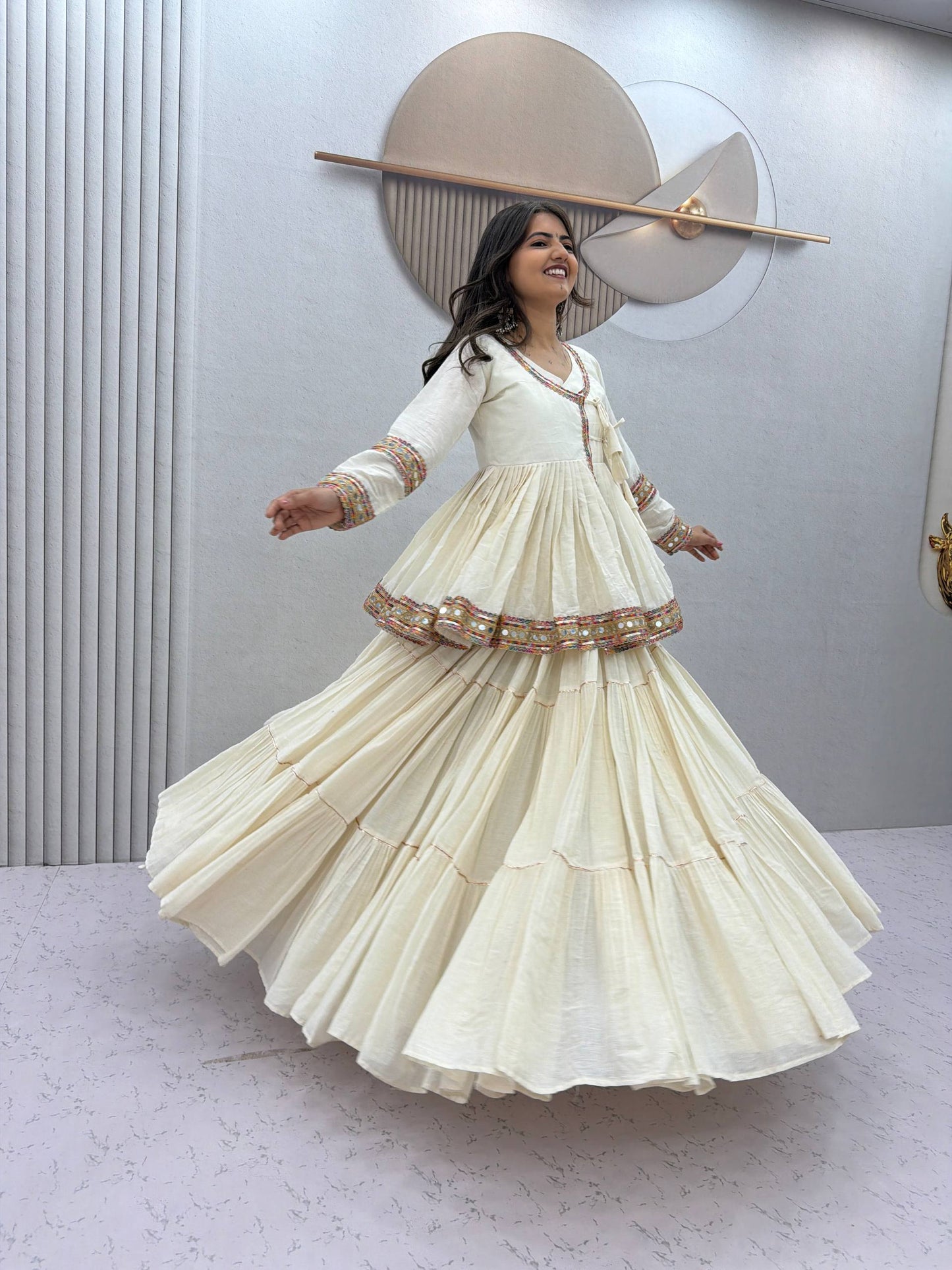 NAVRATRI SPECIAL KEDIYU STYLE LEHENGA CHOLI – 9 METER FLAIR