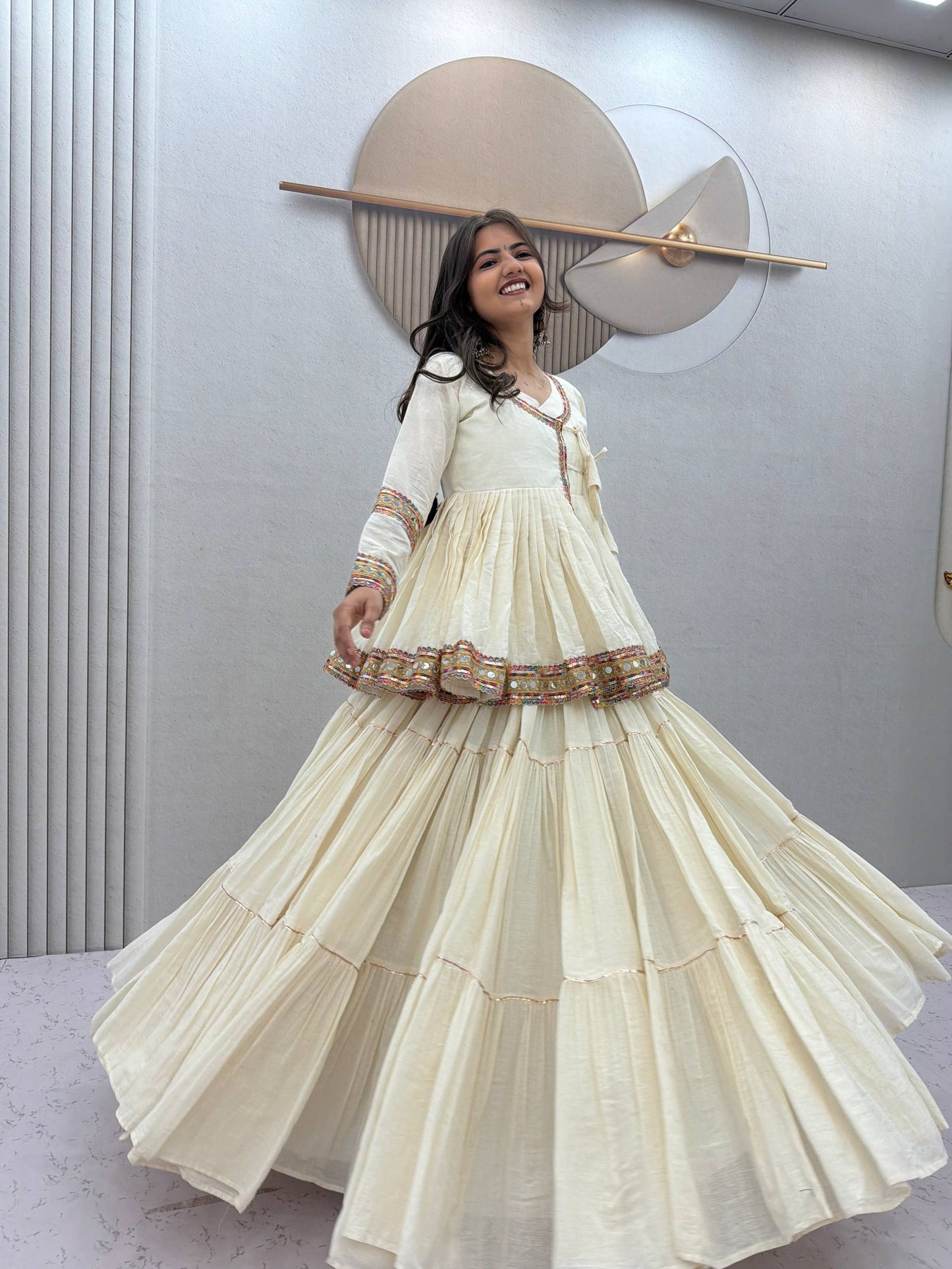 NAVRATRI SPECIAL KEDIYU STYLE LEHENGA CHOLI – 9 METER FLAIR
