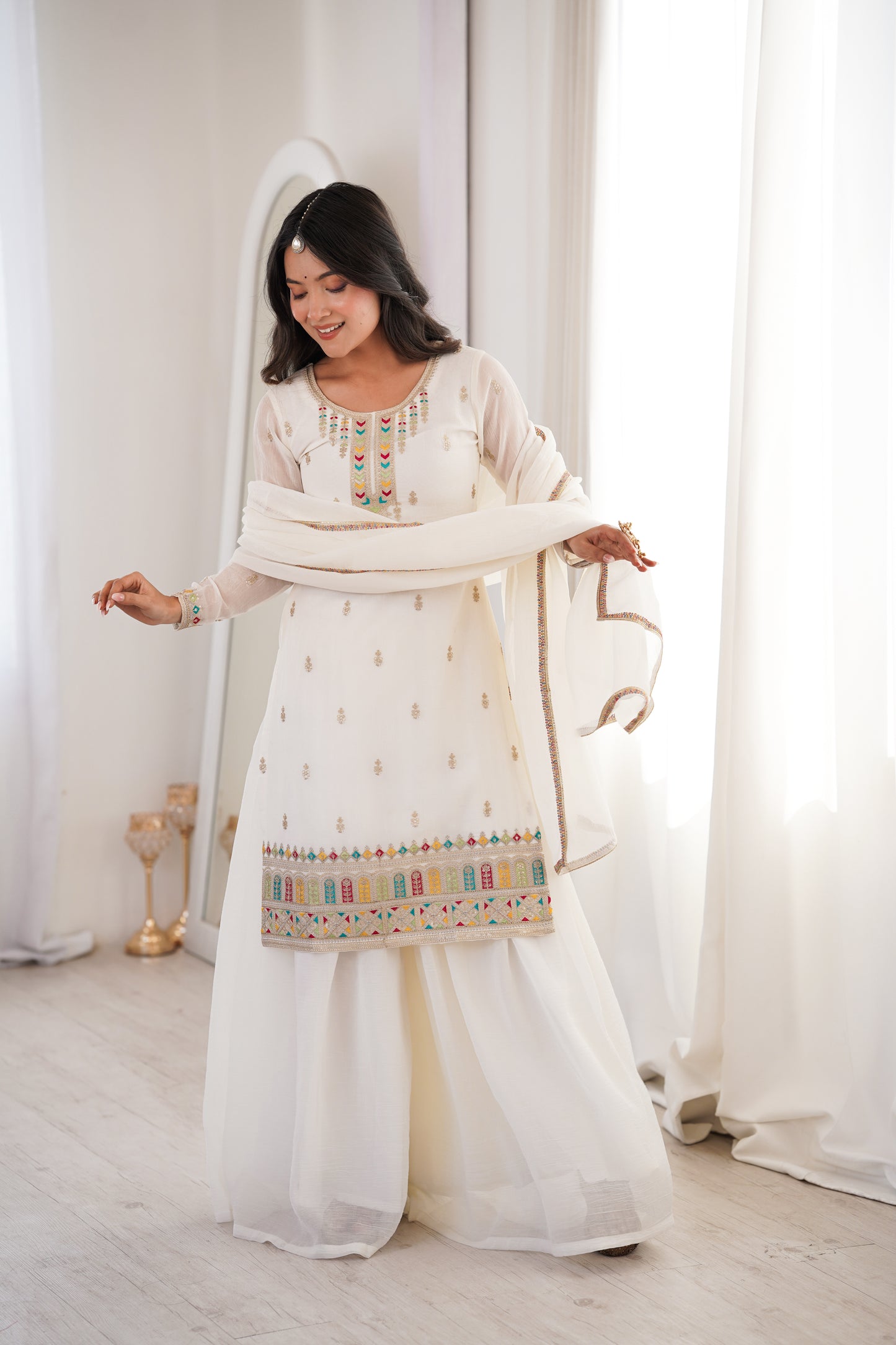 Zareeva Crunchy Silk Sharara Set ✨🌸