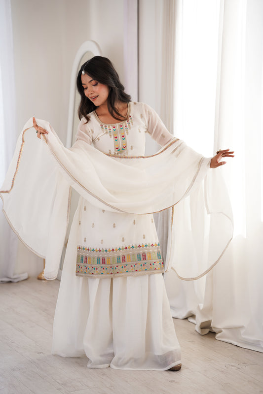 Zareeva Crunchy Silk Sharara Set ✨🌸