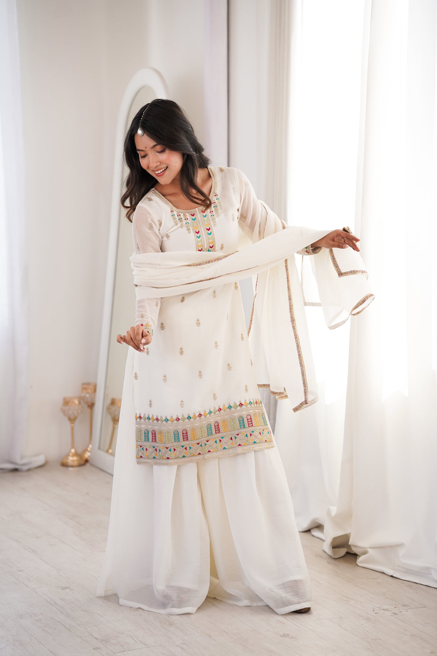 Zareeva Crunchy Silk Sharara Set ✨🌸