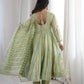 Royal Mirror Lace Viscose Jacquard Gown Set – Real Modelling Party Wear