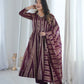 Royal Mirror Lace Viscose Jacquard Gown Set – Real Modelling Party Wear
