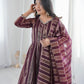 Royal Mirror Lace Viscose Jacquard Gown Set – Real Modelling Party Wear