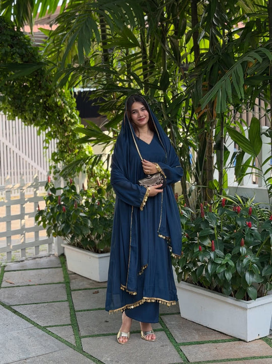 Regal Rajwadi Lace Roman Silk Party Wear Set – Elegant Festive Collection