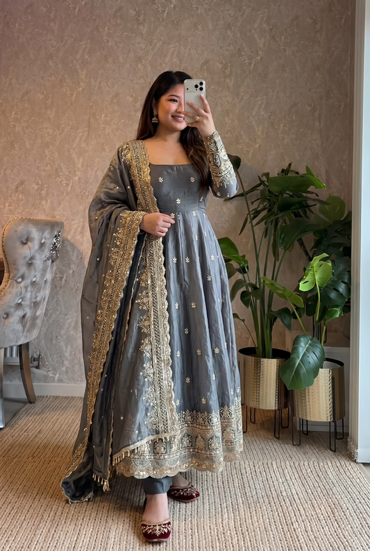 Silk Gown Set – Festive &amp; Party Wear Collection