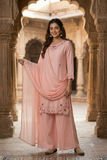 Royal Glass Silk Moti Embroidered Palazzo Set – Designer Party Wear