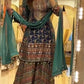 Digital Print Chinon Silk Mirror Work Palazzo Set – Designer Party Wear